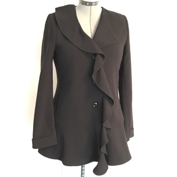 Morgan de Toi Jackets & Blazers - Vintage Morgan De Toi Ruffle Jacket Black Size S/M